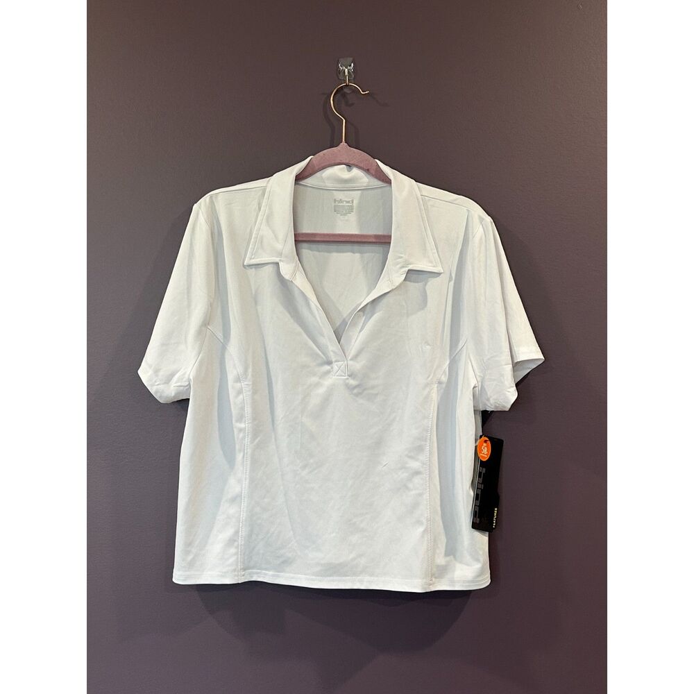 NWT Hind Cropped Athletic Polo Shirt White Size XL